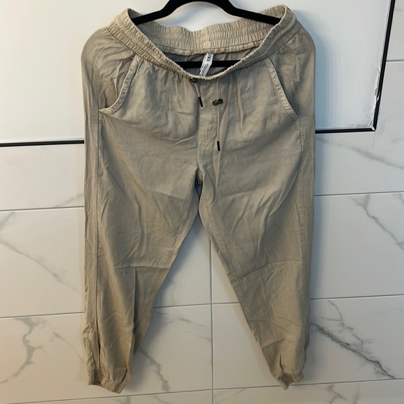 Zara Beige Linen Joggers/Trousers - Picture 1 of 5